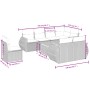 Set mit 9 Gartensofas mit beigen Kissen aus synthetischem Rattan von , Gartensets - Ref: Foro24-3225099, Preis: 838,02 €, Rab...