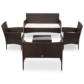 5-piece garden furniture set and brown synthetic rattan cushions by vidaXL, Garden sets - Ref: Foro24-45892, Price: 244,99 €,...