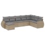 Garden sofa set with beige cushions, 8 pieces, PE rattan. by , Modular outdoor sofas - Ref: Foro24-3221758, Price: 560,04 €, ...