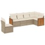 Garden sofa set with 6-piece synthetic rattan beige cushions by , Garden sets - Ref: Foro24-3227696, Price: 478,06 €, Discoun...