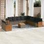 Set mit 12 Gartensofas mit Kissen synthetisches Rattangrau von , Gartensets - Ref: Foro24-3227817, Preis: 788,42 €, Rabatt: %