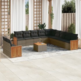 Garden sofa set 12 pieces with gray synthetic rattan cushions by , Garden sets - Ref: Foro24-3227817, Price: 788,92 €, Discou...