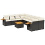 Set aus 8-teiligen Gartensofas und Kissen Kunstrattan schwarz von , Gartensets - Ref: Foro24-3226665, Preis: 569,29 €, Rabatt: %