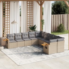 Garden sofa set with beige cushions, 10 pieces, made of synthetic rattan. by , Garden sets - Ref: Foro24-3259595, Price: 682,...