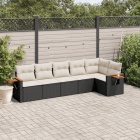 Set aus 6-teiligen Gartensofas und Kissen Kunstrattan schwarz von , Gartensets - Ref: Foro24-3226826, Preis: 431,99 €, Rabatt: %