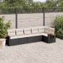 Set aus 6-teiligen Gartensofas und Kissen Kunstrattan schwarz von , Gartensets - Ref: Foro24-3226826, Preis: 417,90 €, Rabatt: %