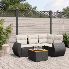 5-teiliges Gartenmöbel-Set und Kissen aus synthetischem Rattan schwarz von , Gartensets - Ref: Foro24-3224985, Preis: 356,32 ...