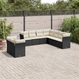 Set aus 8-teiligen Gartensofas und Kissen Kunstrattan schwarz von , Gartensets - Ref: Foro24-3217836, Preis: 587,12 €, Rabatt: %