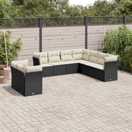 Set aus 8-teiligen Gartensofas und Kissen Kunstrattan schwarz von , Gartensets - Ref: Foro24-3217836, Preis: 587,79 €, Rabatt: %