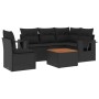 Set aus 6-teiligen Gartensofas und Kissen Kunstrattan schwarz von , Modulare Sofas für den Außenbereich - Ref: Foro24-3224564...