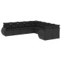 Set Gartensofas 10 Stück Kissen synthetisches Rattan schwarz von , Modulare Sofas für den Außenbereich - Ref: Foro24-3221904,...