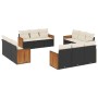 Garden sofa set 12 pieces with black synthetic rattan cushions by , Garden sets - Ref: Foro24-3227512, Price: 897,99 €, Disco...