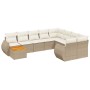 Garden sofa set with beige cushions, 10 pieces, made of synthetic rattan. by , Garden sets - Ref: Foro24-3225169, Price: 802,...