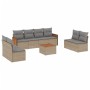 Set mit 9 Gartensofas mit beigen Kissen aus synthetischem Rattan von , Gartensets - Ref: Foro24-3227578, Preis: 577,46 €, Rab...