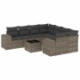 Garden furniture set 9 pieces and gray synthetic rattan cushions by , Modular outdoor sofas - Ref: Foro24-3222359, Price: 630...