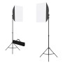 Lámparas de estudio profesional 2 uds acero negro 40x60 cm de vidaXL, Flashes e iluminaciones de estudio - Ref: Foro24-190216...