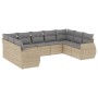 Set mit 9 Gartensofas mit beigen Kissen aus synthetischem Rattan von , Modulare Sofas für den Außenbereich - Ref: Foro24-3221...