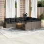 Set mit 11 Gartensofas und Kissen synthetisches Rattangrau von , Modulare Sofas für den Außenbereich - Ref: Foro24-3224744, P...