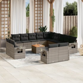 14-piece garden sofa set with gray synthetic rattan cushions by , Modular outdoor sofas - Ref: Foro24-3224842, Price: 1,00 €,...