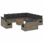 Set mit 14 Gartensofas mit Kissen synthetisches Rattangrau von , Modulare Sofas für den Außenbereich - Ref: Foro24-3224842, P...