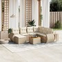 Garden sofa set with beige cushions, 8 pieces, PE rattan. by , Garden sets - Ref: Foro24-3225120, Price: 629,94 €, Discount: %