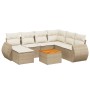 Garden sofa set with beige cushions, 8 pieces, PE rattan. by , Garden sets - Ref: Foro24-3225120, Price: 629,94 €, Discount: %