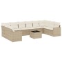 11-teiliges Gartensofa-Set mit beigen synthetischen Rattankissen von , Modulare Sofas für den Außenbereich - Ref: Foro24-3251...