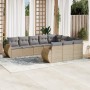 Set Gartensofas mit beigen Kissen 10 Stück synthetisches Rattan von , Modulare Sofas für den Außenbereich - Ref: Foro24-32218...