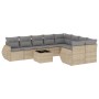 Set Gartensofas mit beigen Kissen 10 Stück synthetisches Rattan von , Modulare Sofas für den Außenbereich - Ref: Foro24-32218...