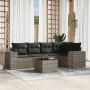 6-piece garden furniture set with gray synthetic rattan cushions by , Modular outdoor sofas - Ref: Foro24-3222539, Price: 430...