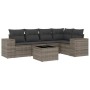 6-piece garden furniture set with gray synthetic rattan cushions by , Modular outdoor sofas - Ref: Foro24-3222539, Price: 430...