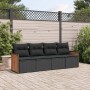 Set mit 4 Gartensofas mit Kissen Kunstrattan schwarz von , Gartensets - Ref: Foro24-3227448, Preis: 246,73 €, Rabatt: %