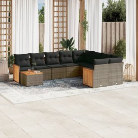 Set de sofás de jardín 10 pzas con cojines ratán sintético gris de , Conjuntos de jardín - Ref: Foro24-3227999, Precio: 636,8...