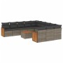 Set mit 12 Gartensofas mit Kissen synthetisches Rattangrau von , Gartensets - Ref: Foro24-3228118, Preis: 775,72 €, Rabatt: %