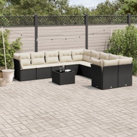 Garden sofa set 11 pieces and black synthetic rattan cushions by , Garden sets - Ref: Foro24-3250085, Price: 615,99 €, Discou...