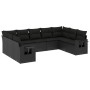 Set aus 8-teiligen Gartensofas und Kissen Kunstrattan schwarz von , Gartensets - Ref: Foro24-3252932, Preis: 673,93 €, Rabatt: %