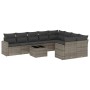 Set de sofás de jardín 10 pzas con cojines ratán sintético gris de , Sofás modulares de exterior - Ref: Foro24-3251787, Preci...