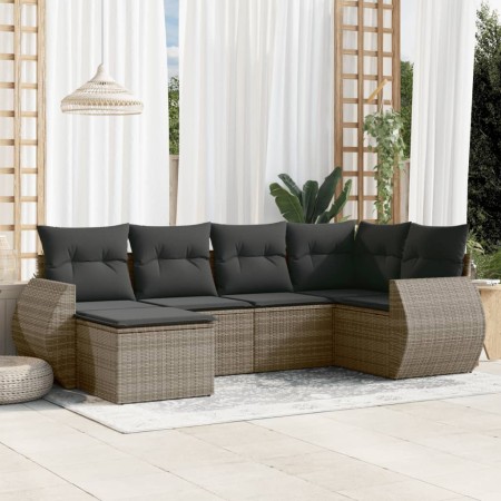 6-piece garden furniture set with gray synthetic rattan cushions by , Garden sets - Ref: Foro24-3253997, Price: 432,15 €, Dis...