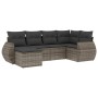 6-piece garden furniture set with gray synthetic rattan cushions by , Garden sets - Ref: Foro24-3253997, Price: 432,15 €, Dis...