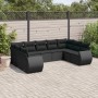 Set aus 8-teiligen Gartensofas und Kissen Kunstrattan schwarz von , Gartensets - Ref: Foro24-3254132, Preis: 627,39 €, Rabatt: %