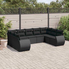 Set aus 8-teiligen Gartensofas und Kissen Kunstrattan schwarz von , Gartensets - Ref: Foro24-3254132, Preis: 598,99 €, Rabatt: %