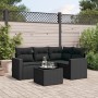 5-teiliges Gartenmöbel-Set und Kissen aus synthetischem Rattan schwarz von , Gartensets - Ref: Foro24-3218905, Preis: 328,85 ...