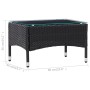 Mesa de centro de ratán sintético negro 60x40x36 cm de vidaXL, Mesas de jardín - Ref: Foro24-45907, Precio: 70,39 €, Descuent...