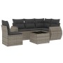 6-piece garden furniture set with gray synthetic rattan cushions by , Garden sets - Ref: Foro24-3221379, Price: 430,13 €, Dis...