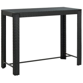 Mesa alta de jardín ratán sintético negro 140,5x60,5x110,5 cm de vidaXL, Mesas de jardín - Ref: Foro24-45877, Precio: 160,99 ...