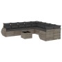 Set de sofás de jardín 11 pzas y cojines ratán sintético gris de , Sofás modulares de exterior - Ref: Foro24-3221919, Precio:...