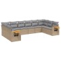 Set Gartensofas mit beigen Kissen 10 Stück synthetisches Rattan von , Gartensets - Ref: Foro24-3227165, Preis: 713,69 €, Raba...