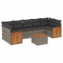 Set de sofás de jardín 8 pzas y cojines ratán sintético gris de , Conjuntos de jardín - Ref: Foro24-3227495, Precio: 548,63 €...