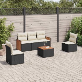 Set aus 6-teiligen Gartensofas und Kissen Kunstrattan schwarz von , Gartensets - Ref: Foro24-3227533, Preis: 369,20 €, Rabatt: %