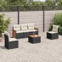 Set aus 6-teiligen Gartensofas und Kissen Kunstrattan schwarz von , Gartensets - Ref: Foro24-3227533, Preis: 363,56 €, Rabatt: %